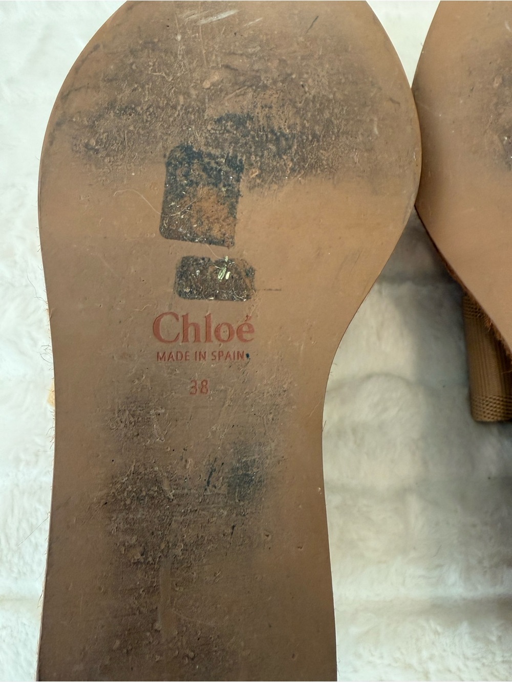 Women’s Chloe Beige Double-Strap Logo Slide Sandals - Picture 8 of 8